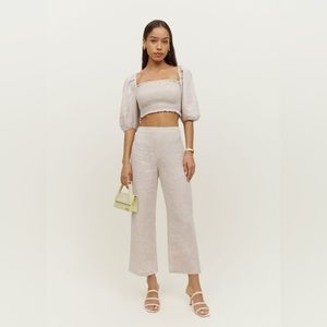 Reformation Linen Set - 2 piece Scarlett